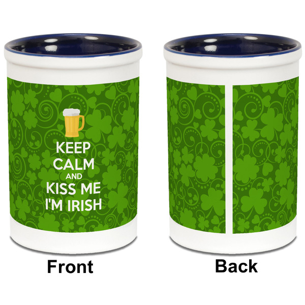 Kiss Me I'm Irish Pencil Holder - Blue - approval