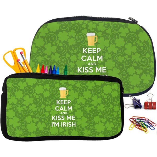 Kiss Me I'm Irish Pencil / School Supplies Bags Small and Medium