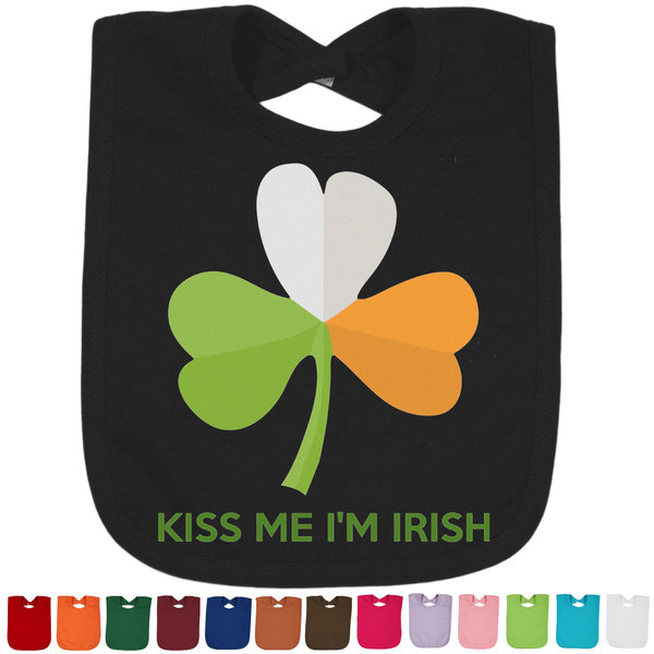 Custom Kiss Me I'm Irish Cotton Baby Bib