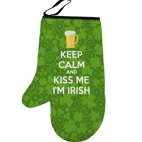 Custom Kiss Me I'm Irish Left Oven Mitt (Personalized)