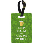Kiss Me I'm Irish Plastic Luggage Tag - Rectangular