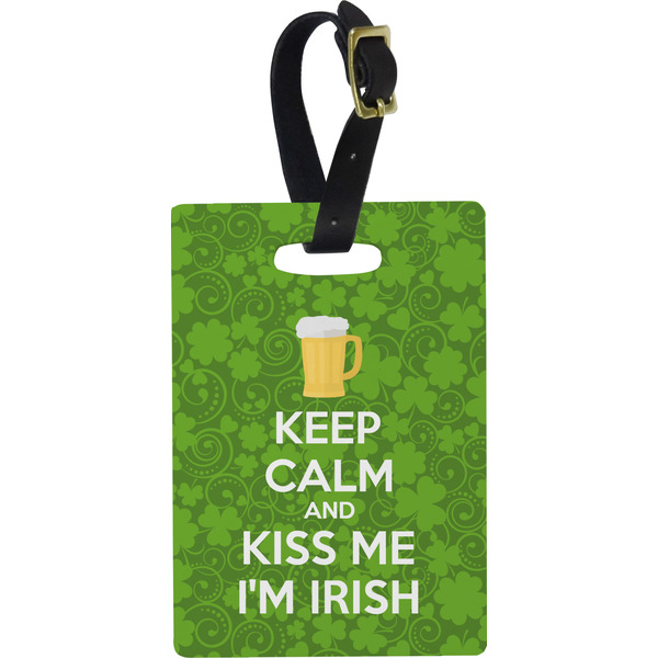 Custom Kiss Me I'm Irish Plastic Luggage Tag - Rectangular