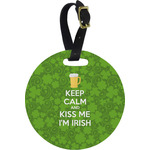 Kiss Me I'm Irish Plastic Luggage Tag - Round