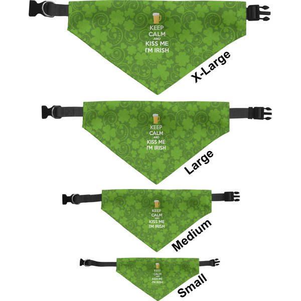Kiss Me I'm Irish Pet Bandana Sizes