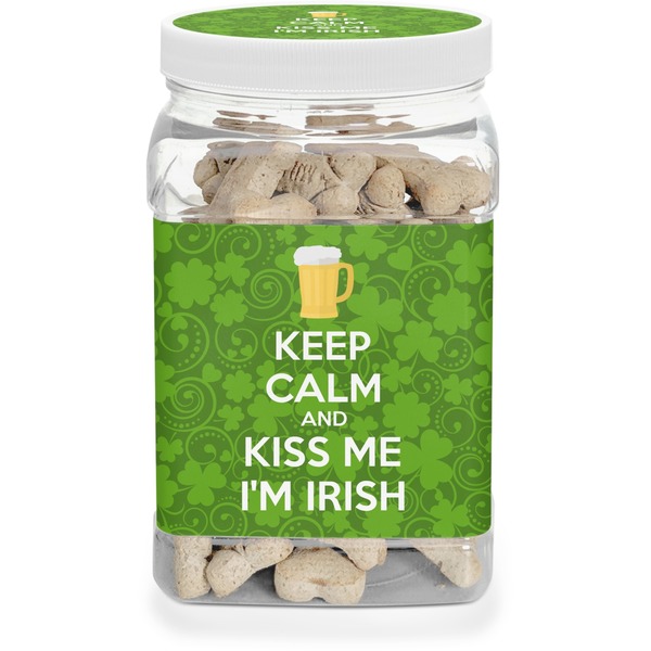 Custom Kiss Me I'm Irish Dog Treat Jar (Personalized)