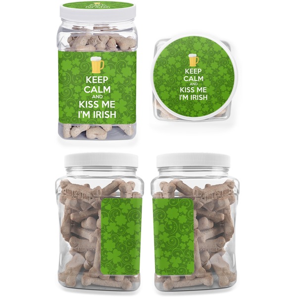 Kiss Me I'm Irish Pet Treat Jar - Multiple Angles