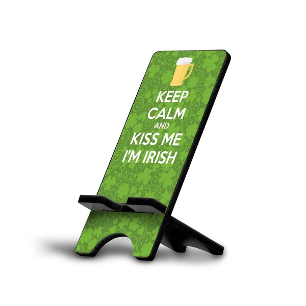 Custom Kiss Me I'm Irish Cell Phone Stand (Large) (Personalized)