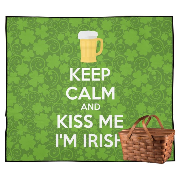 Custom Kiss Me I'm Irish Outdoor Picnic Blanket (Personalized)