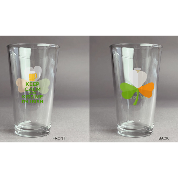 Kiss Me I'm Irish Pint Glass - Two Content - Approval