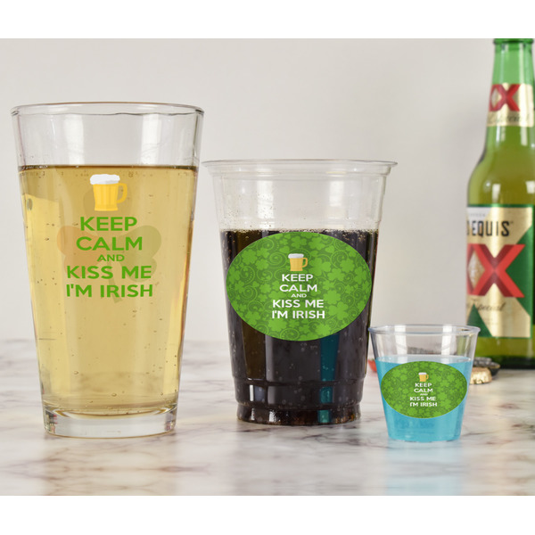 Kiss Me I'm Irish Pint Glass - Two Content - In Context