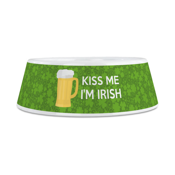 Kiss Me I'm Irish Plastic Dog Bowls - Medium - FRONT