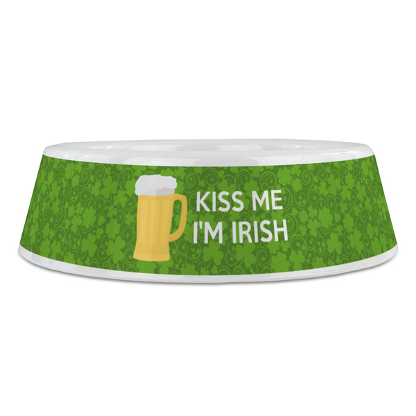 Kiss Me I'm Irish Plastic Pet Bowls - Large - FRONT