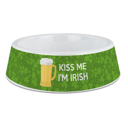 Kiss Me I'm Irish Plastic Dog Bowl - Large