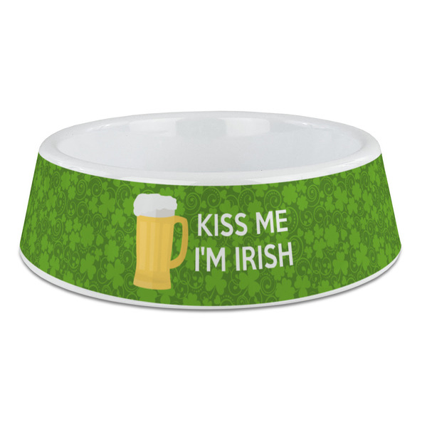 Custom Kiss Me I'm Irish Plastic Dog Bowl - Large