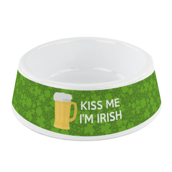 Custom Kiss Me I'm Irish Plastic Dog Bowl - Small