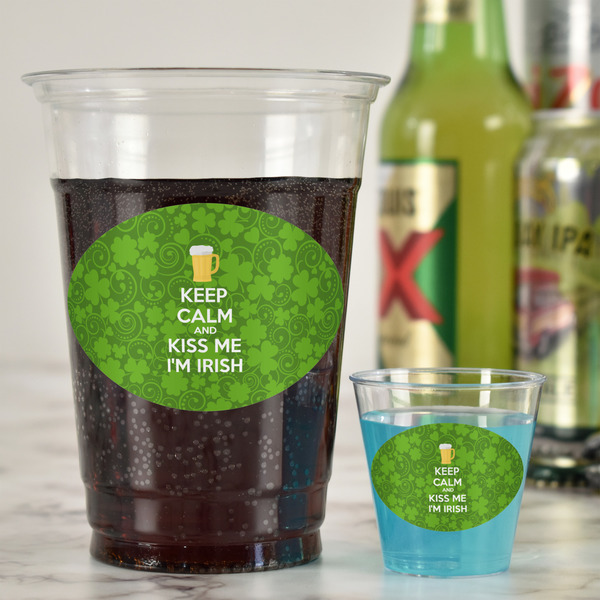 Kiss Me I'm Irish Plastic Shot Glasses - In Context
