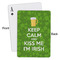 Kiss Me I'm Irish Playing Cards - Approval