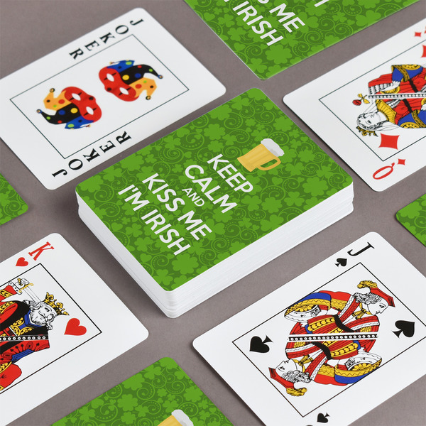Kiss Me I'm Irish Playing Cards - Front & Back View