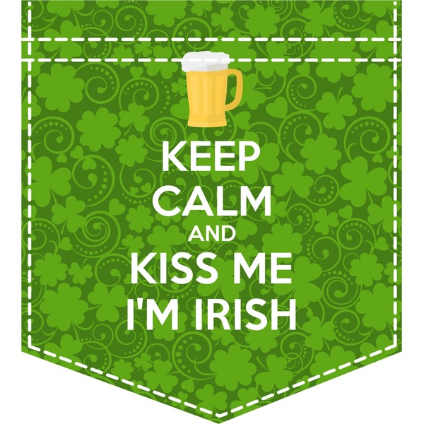 Custom Kiss Me I'm Irish Iron On Faux Pocket (Personalized)