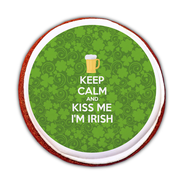 Kiss Me I'm Irish Printed Icing Circle - Medium - On Cookie