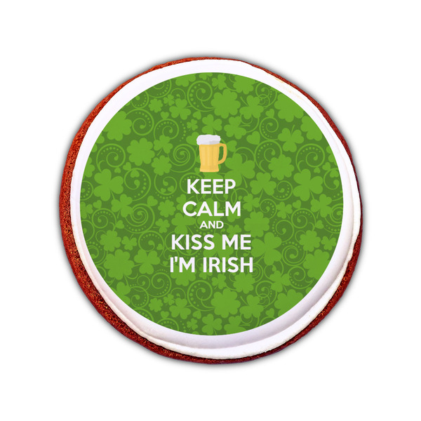 Kiss Me I'm Irish Printed Icing Circle - Small - On Cookie