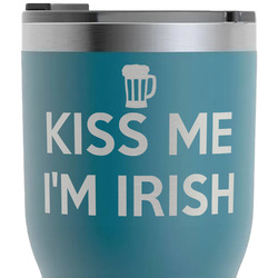 Kiss Me I'm Irish RTIC Tumbler - Dark Teal - Laser Engraved - Single-Sided