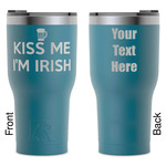 Kiss Me I'm Irish RTIC Tumbler - Dark Teal - Laser Engraved - Double-Sided