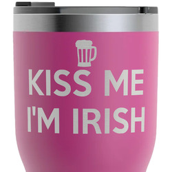Kiss Me I'm Irish RTIC Tumbler - Magenta - Laser Engraved - Single-Sided