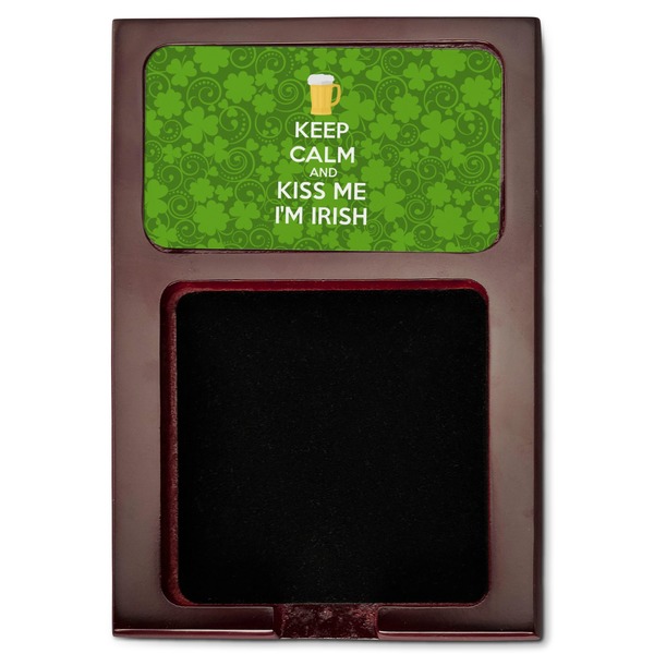 Kiss Me I'm Irish Red Mahogany Sticky Note Holder - Flat