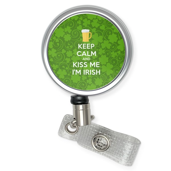 Custom Kiss Me I'm Irish Retractable Badge Reel (Personalized)