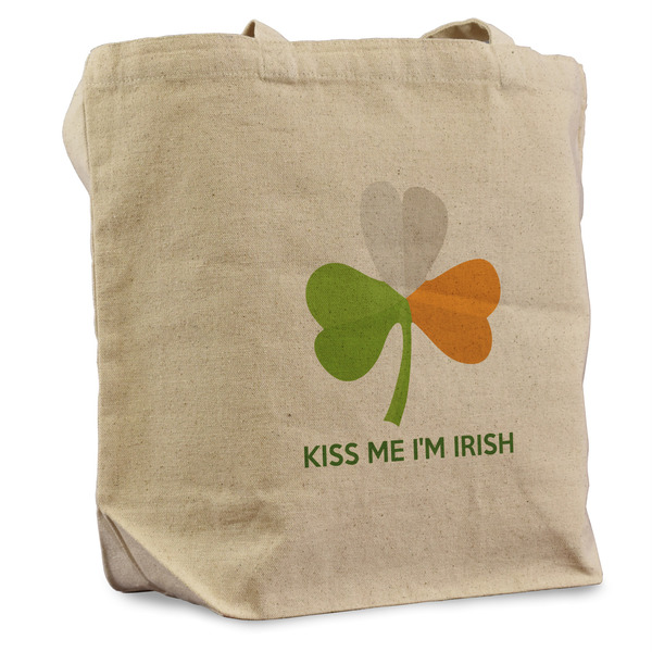 Custom Kiss Me I'm Irish Reusable Cotton Grocery Bag