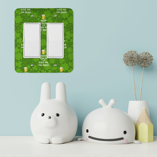 Kiss Me I'm Irish Rocker Light Switch Covers - Double - IN CONTEXT