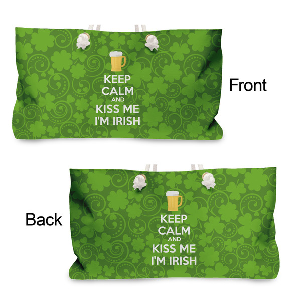 Kiss Me I'm Irish Large Rope Tote - From & Back View