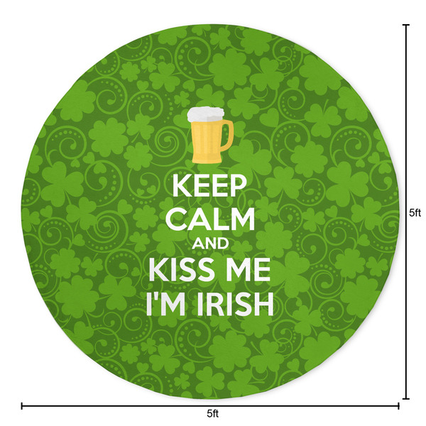 Kiss Me I'm Irish Round Area Rug - Size