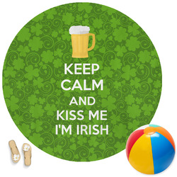Kiss Me I'm Irish Round Beach Towel (Personalized)