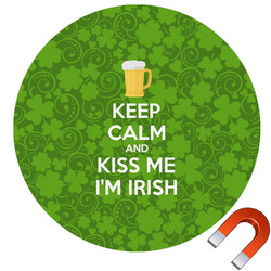 Kiss Me I'm Irish Round Car Magnet - 6" (Personalized)