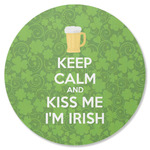 Kiss Me I'm Irish Round Rubber Backed Coaster (Personalized)