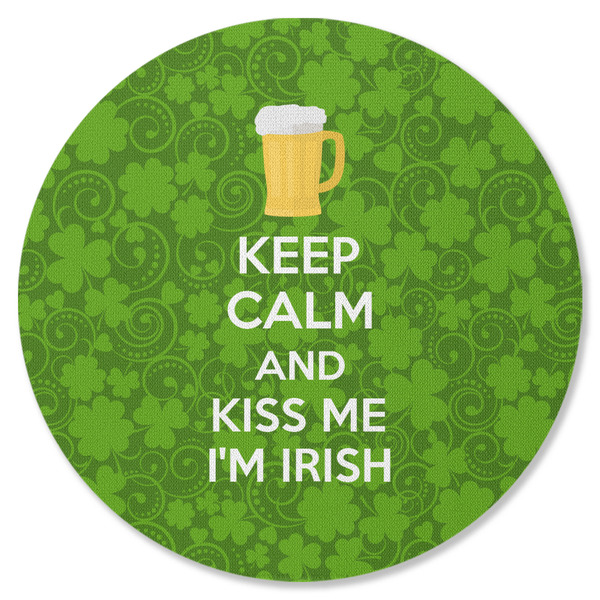 Kiss Me I'm Irish Round Coaster Rubber Back - Single