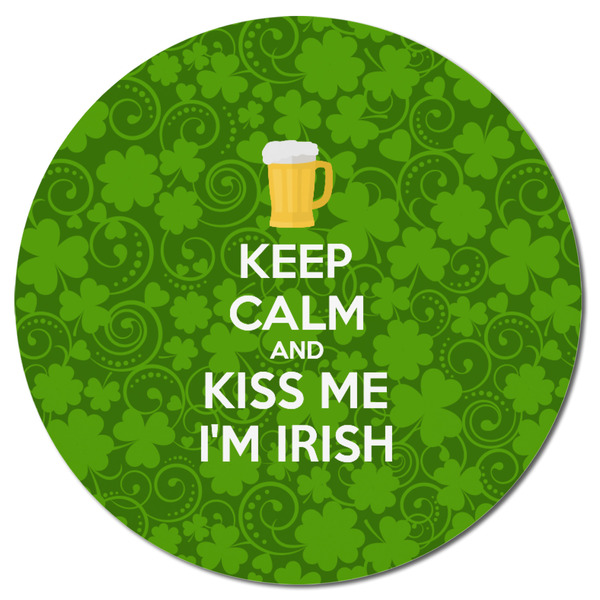 Kiss Me I'm Irish Round Fridge Magnet - FRONT