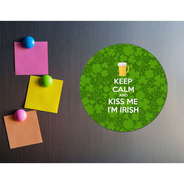 Kiss Me I'm Irish Round Fridge Magnet - LIFESTYLE