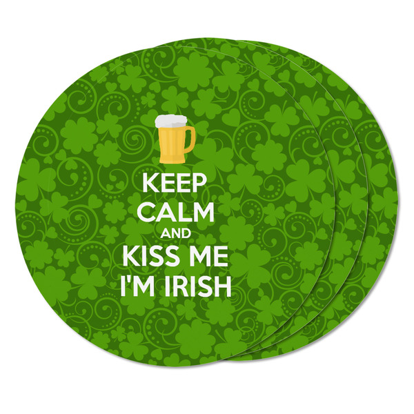 Kiss Me I'm Irish Round Fridge Magnet - THREE