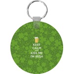 Kiss Me I'm Irish Round Plastic Keychain
