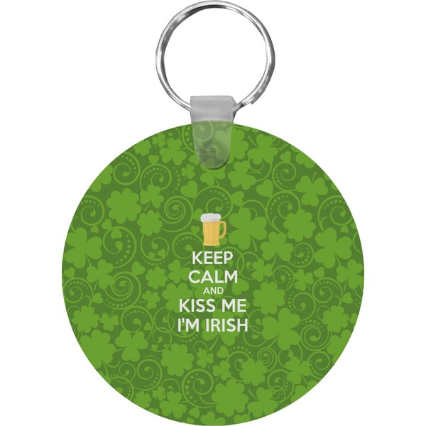 Kiss Me I'm Irish Round Keychain (Personalized)