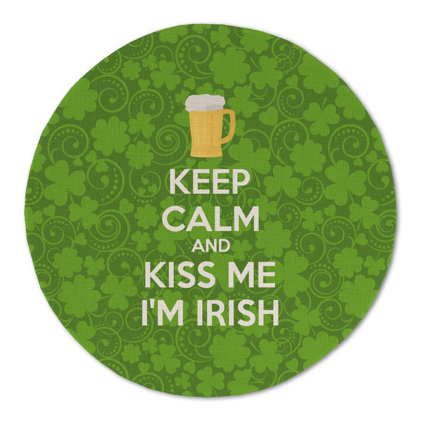 Custom Kiss Me I'm Irish Round Linen Placemat - Single Sided