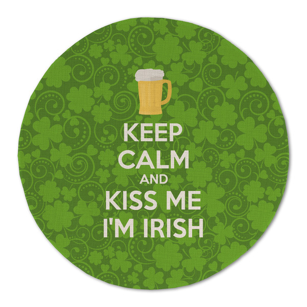 Custom Kiss Me I'm Irish Round Linen Placemat