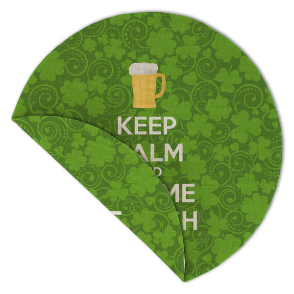 Kiss Me I'm Irish Round Linen Placemats - Front (folded corner double sided)