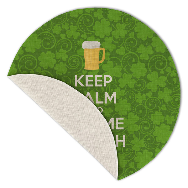 Kiss Me I'm Irish Round Linen Placemats - Front (folded corner single sided)