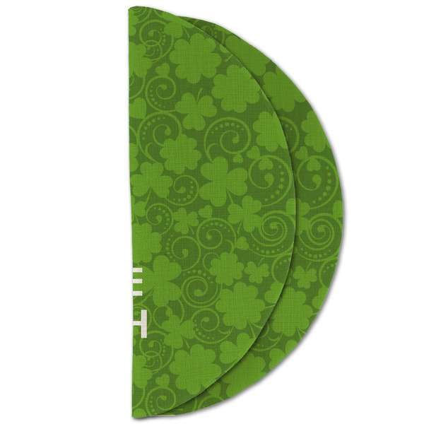 Kiss Me I'm Irish Round Linen Placemats - HALF FOLDED (double sided)