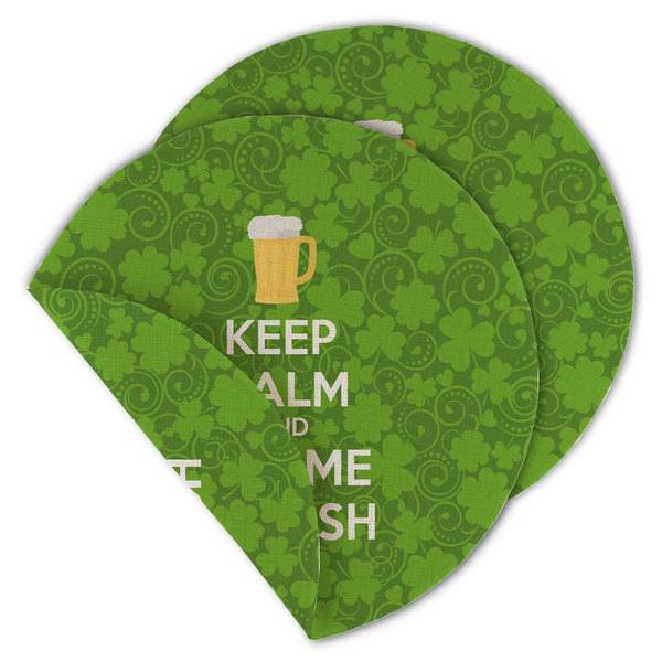 Custom Kiss Me I'm Irish Round Linen Placemat - Double Sided