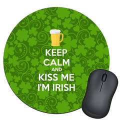 Kiss Me I'm Irish Round Mouse Pad (Personalized)